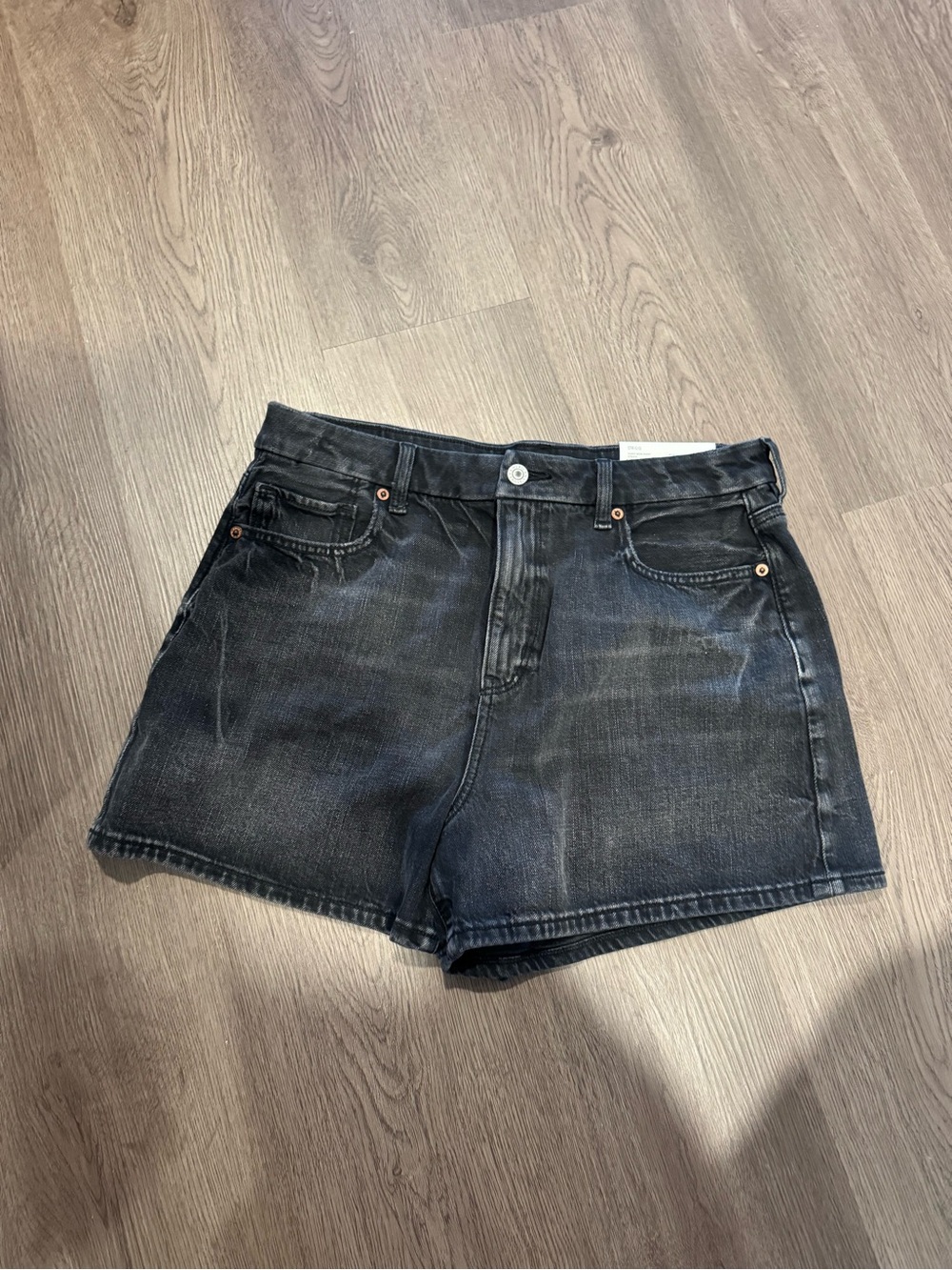 American Eagle Outfitters Black Washed Denim Shorts